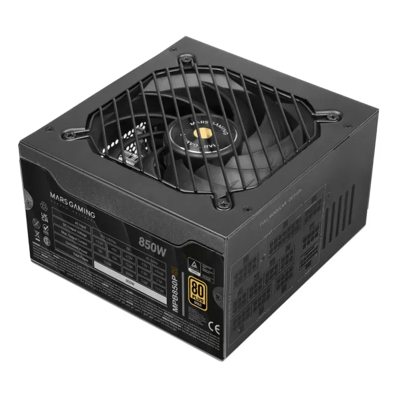 Fonte de Alimentação ATX Mars Gaming MPB850PSI 850W 80 Plus Gold Full Modular Preta