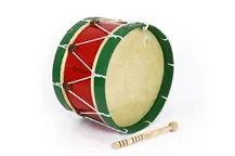 Bombo Tradicional Adamastor Nº5 Vermelho/Aro Verde 40cm