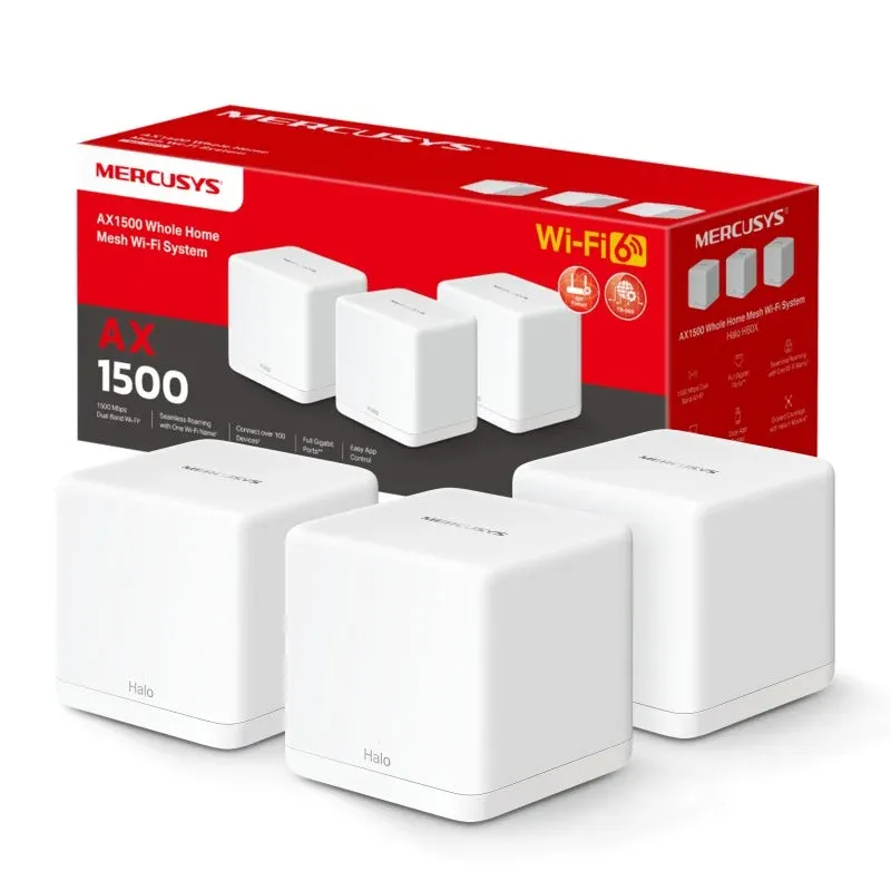 Mercusys Halo H60X Pack de 3 AX1500 Wi-Fi 6 WiFi Mesh