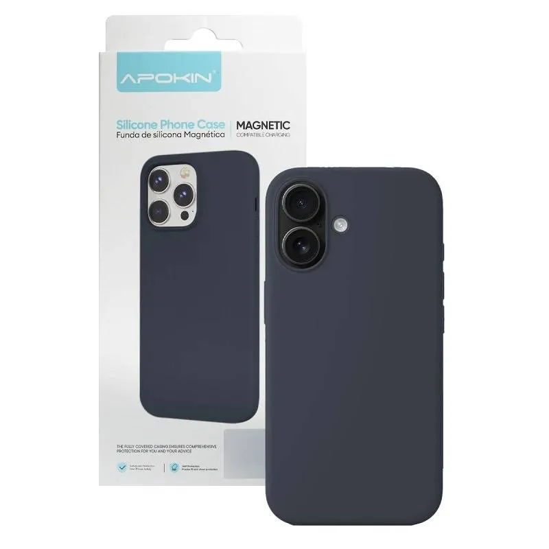 Capa Apokin Silicone Liquid Premium MagSafe iPhone 17 Preta