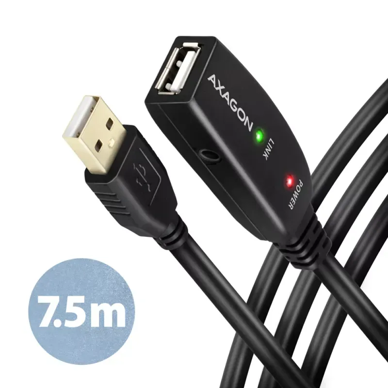 Cabo Extensão AXAGON ADR-207 Activo USB, USB 2.0, USB-A para USB-A - 7.5m