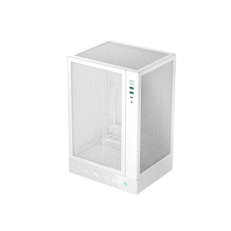Caixa de Computador DeepCool CH510 Caixa Mini-ATX com Display LED, USB Tipo-C em ABS/SPCC Branca