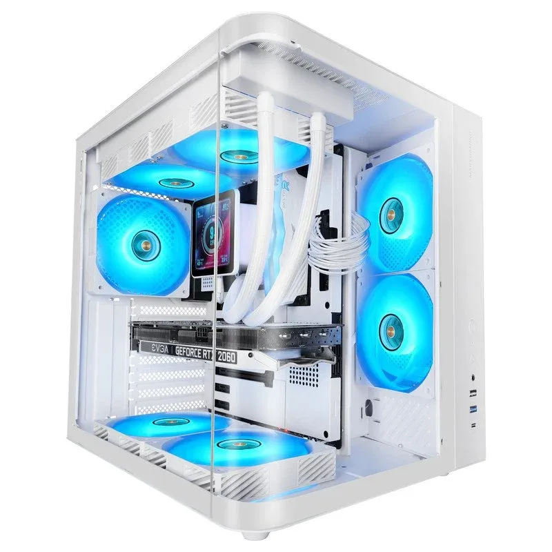Caixa ATX Mars Gaming MC-CURV Dual Chamber Tempered Glass Branca