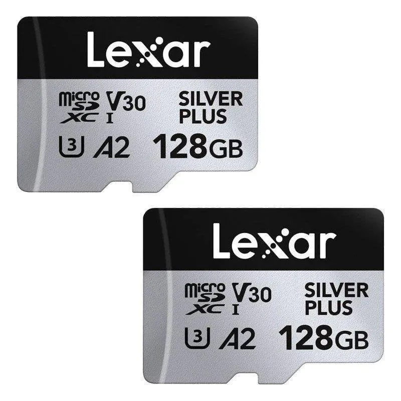 Cartão MicroSD Lexar Professional Silver Plus 128GB Pack 2 UHS-I V30 A2