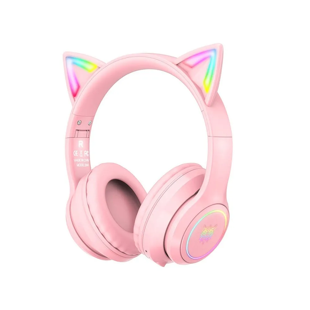 Auscultadores Headset Bluetooth B90 RGB (Rosa) - ONIKUMA