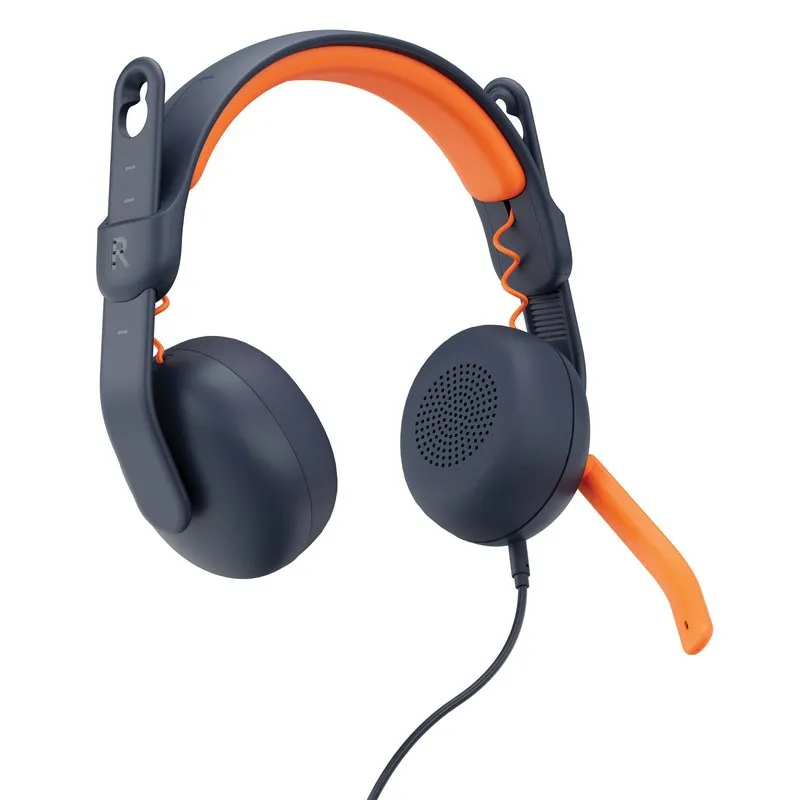 Logitech Zone Learn Headset Supra-Aural para Estudantes USB-C Azul/Laranja
