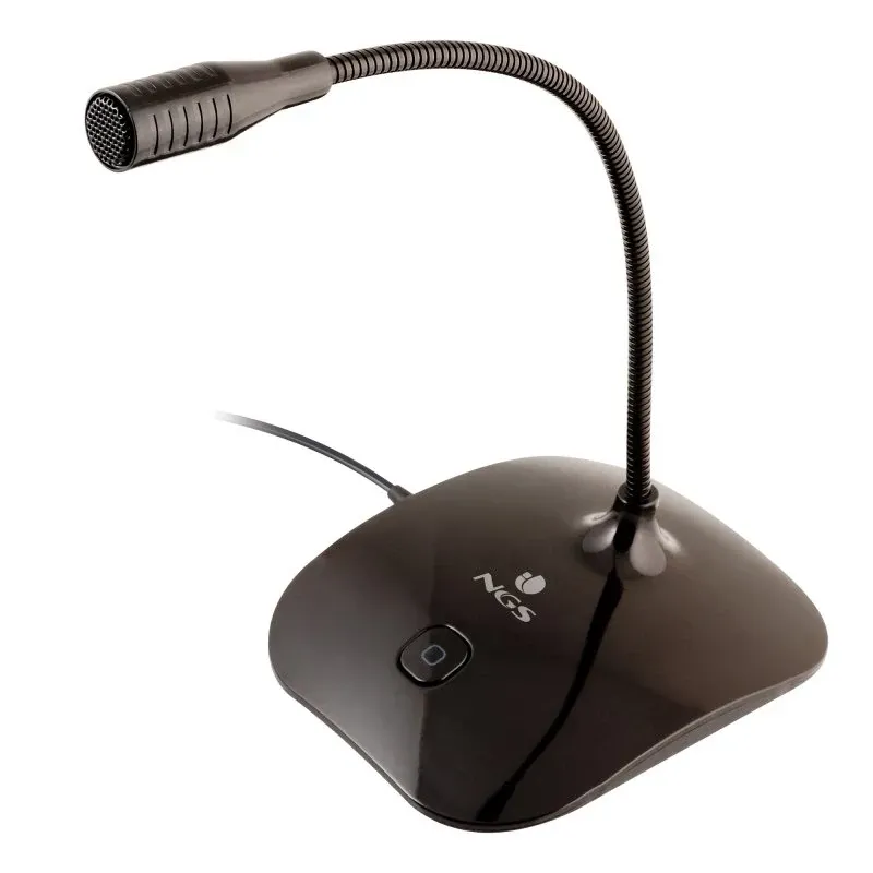 Microfone de mesa com haste em metal direcionável, JACK 3,5mm, botão mute - preço válido até fim de stock das unidades pré estabelecidas para a promoção