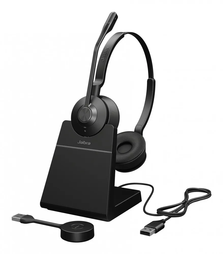 Auriculares Jabra Engage 55 SE sem fios DECT com microfone e cancelamento de ruído preto