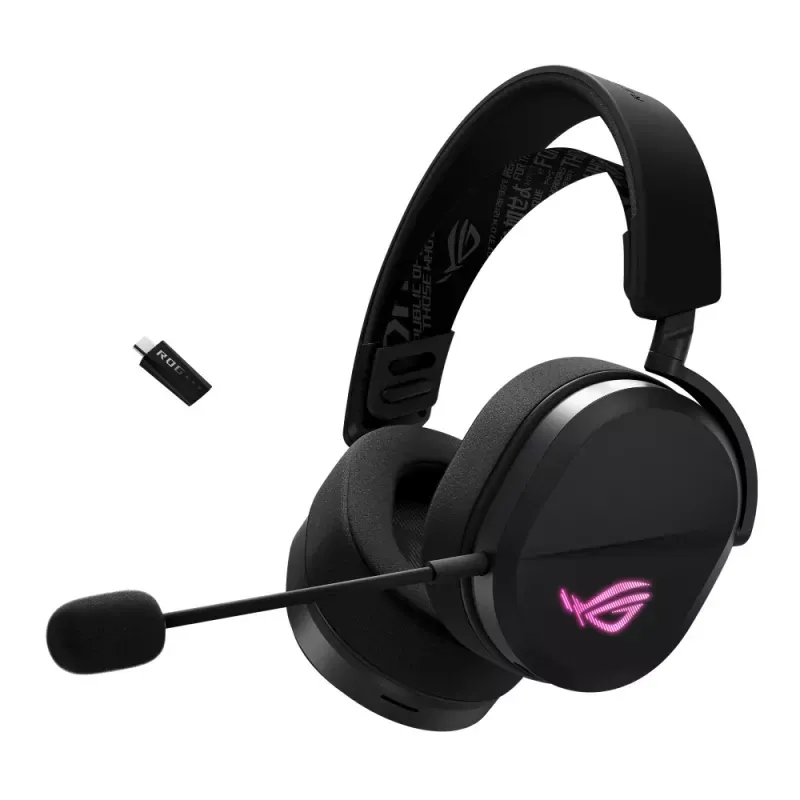 ASUS ROG Pelta - Auscultadores - tamanho completo - Bluetooth / frequência de rádio 2,4 GHz - sem fios - preto