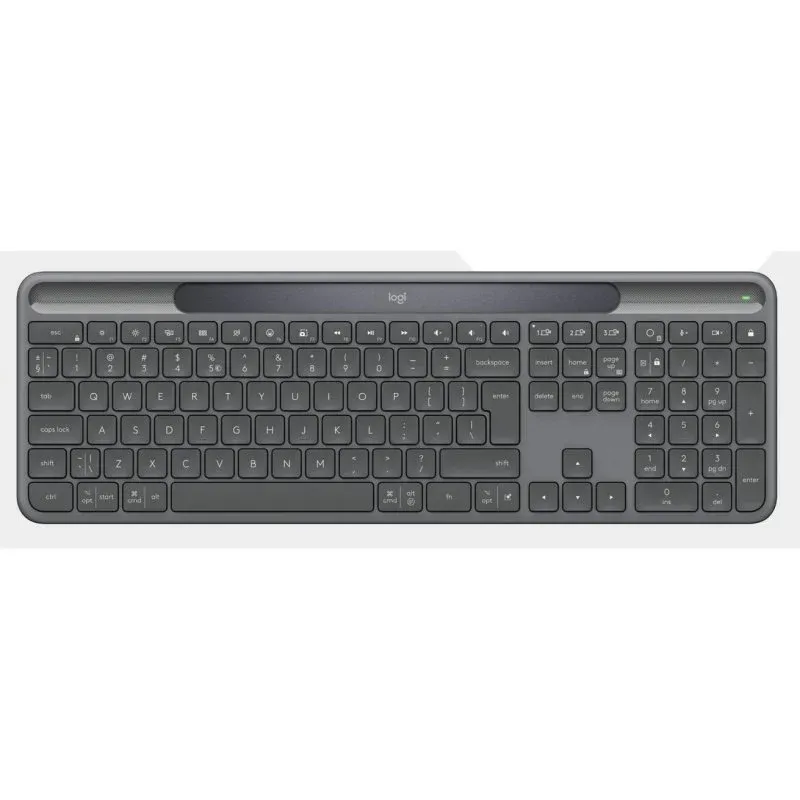 Teclado Logitech Signature Slim Solar+ K980 completo sem fios QWERTY Graphite com teclas de tesoura