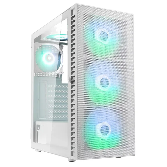 Caixa ATX Kolink Observatory HF Mesh ARGB Branco / Ventoinhas Brancas