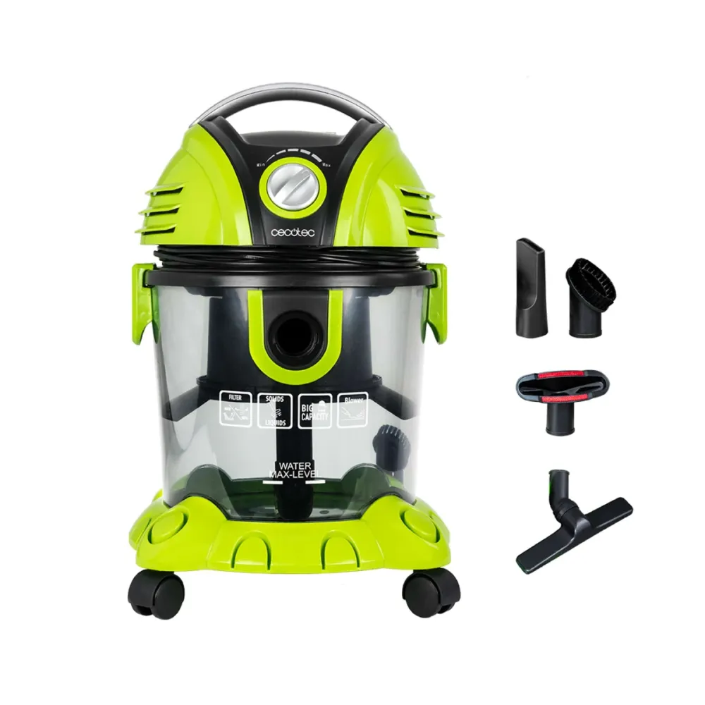 Aspirador de Sólidos e Líquidos Cecotec Conga Wet&Dry T 1200W Verde
