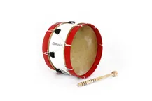 Bombo Tradicional Adamastor Nº2 Branco/Aro Vermelho 30cm