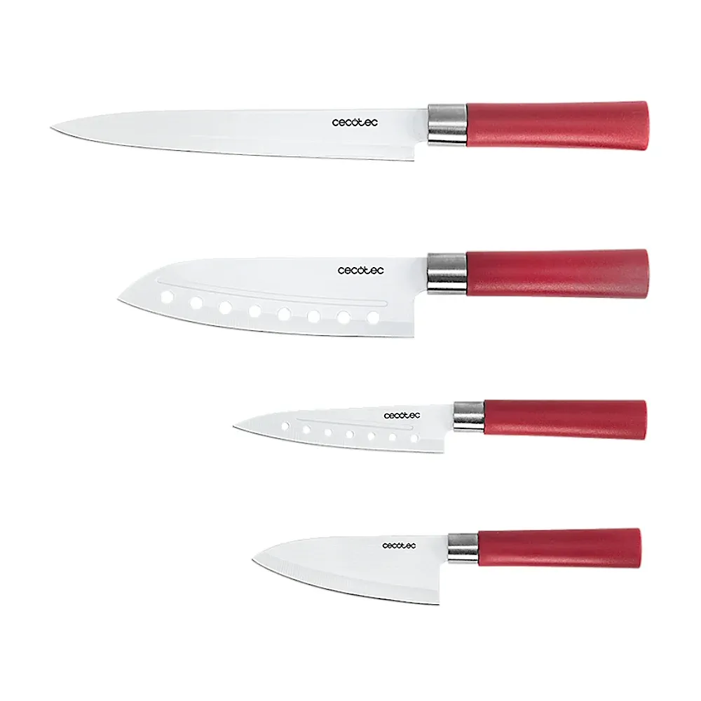 Conjunto 4 Facas Cecotec Santoku c/ Revestimento Cerâmico