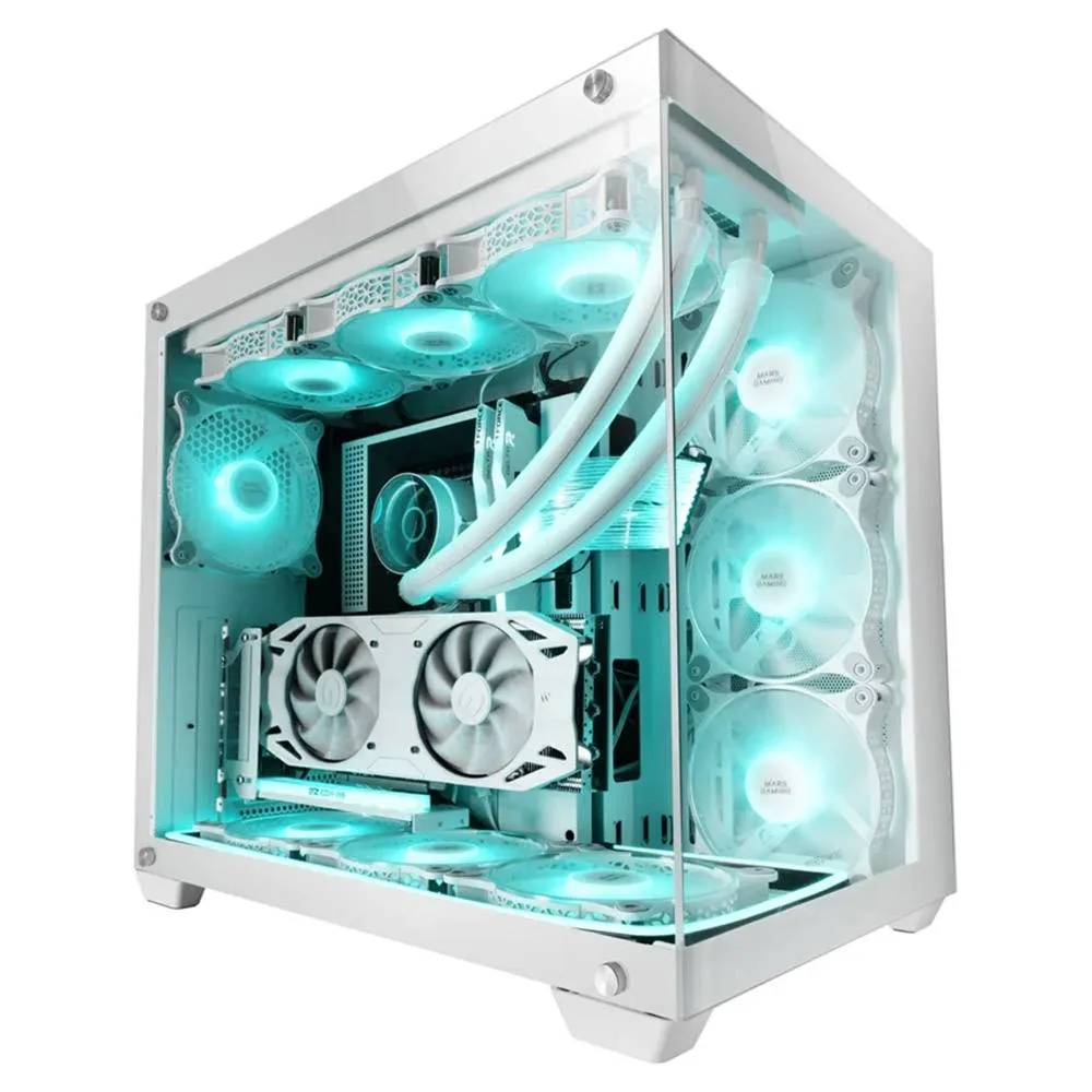 Caixa Extended-ATX Mars Gaming MCV4 Premium XXL Tempered Glass Branca