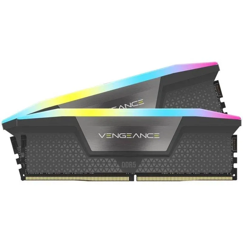 Memória RAM Corsair Vengeance RGB 16GB 2x8GB DDR5 5200MHz CL40 AMD EXPO Intel XMP Cinzento