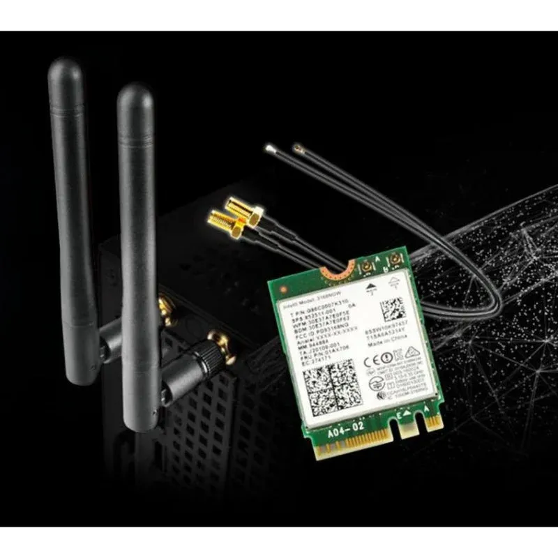 Tarjeta de Rede ASRock DeskMini WiFi Kit M.2 Wi-Fi Bluetooth Antena Externa