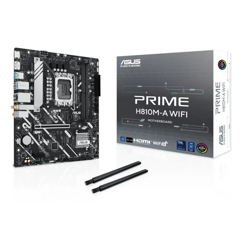 Motherboard ASUS Intel H810 LGA 1851 Micro ATX PRIME H810M-A WIFI DDR5 M.2 PCIe 4.0 Wi-Fi 6 Bluetooth 5.3