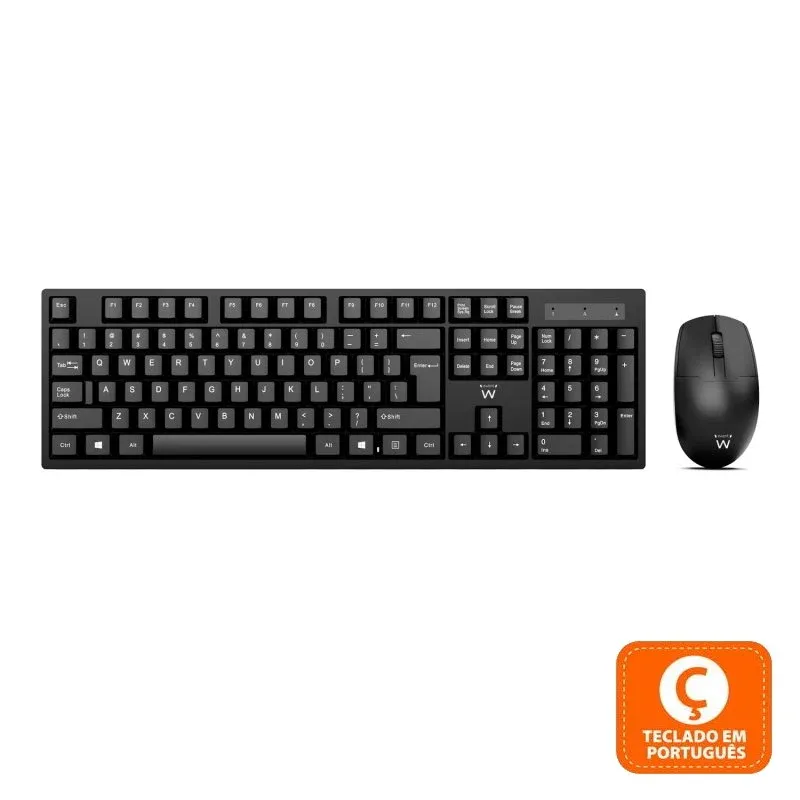 Ewent EW3282 Conjunto Sem Fios de Teclado Rato Pretos (PT)