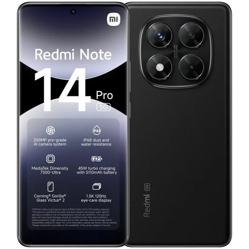 Smartphone Xiaomi Redmi Note 14 Pro 5G 6.67" 12GB/512GB Dual SIM Midnight Black