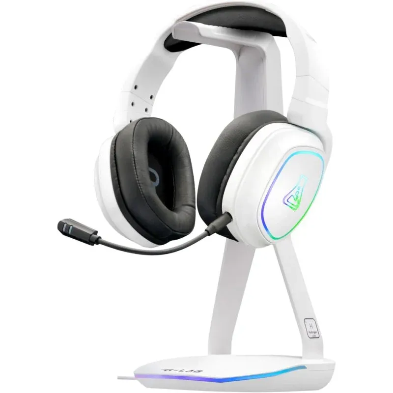 The G-Lab Stand Hydrogen Suporte para Auscultadores com HUB USB Branco