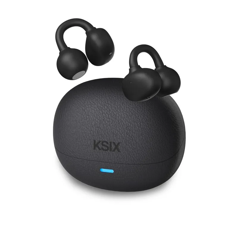 Auriculares Ksix ClipOn Inalámbricos USB-C Open-Ear C-Bridge Controle Tátil Preto