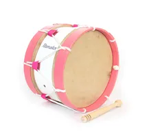 Bombo Tradicional Adamastor Nº2 Branco/Aro Rosa 30cm