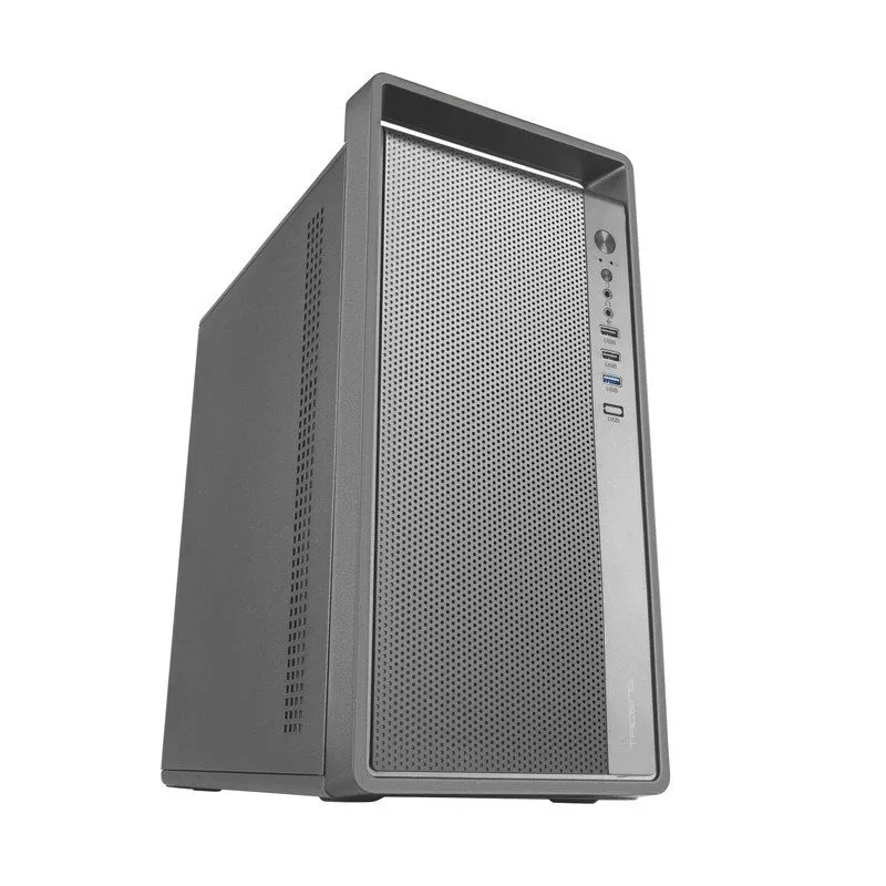 Caixa de Computador Tacens Fortis II Mini Torre MicroATX com Ventoinha Traseira e Frontal em Mesh de 12cm com Cabo Preto em Aço Inoxidável e Acabamento SPCC