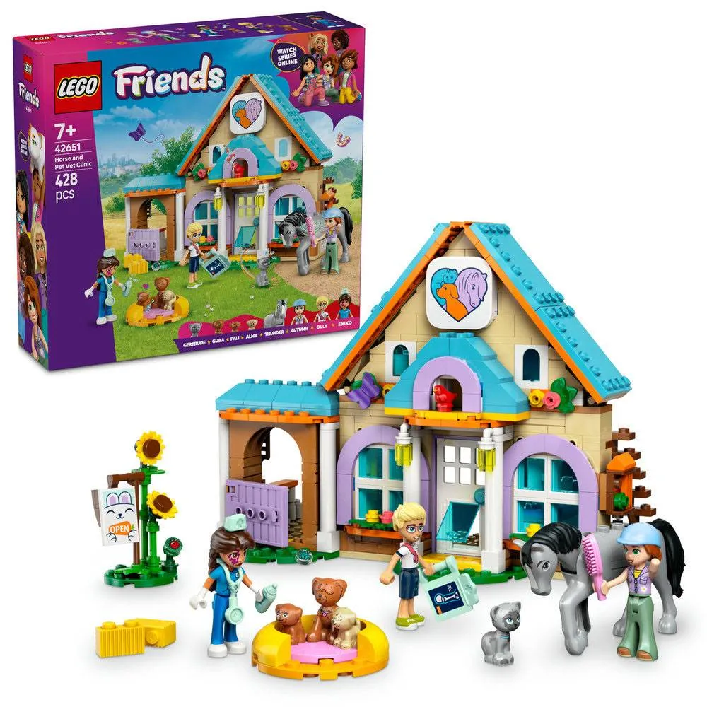 LEGO Friends: Clínica Veterinária para Cavalos e Animais de Estimação | Idades 7+ | 428 Peças | Item 42651