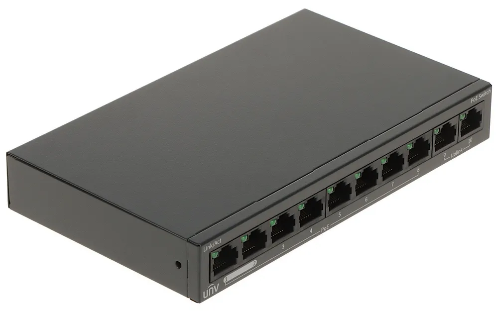 Uniview NSW2020-10T-POE-IN Switch de Rede PoE de 8 NSW2020-10T-POE-IN