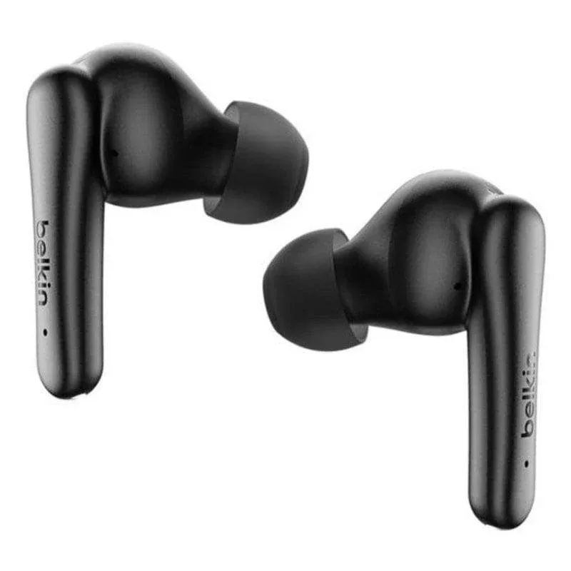 Auriculares Belkin SoundForm Rhythm sem fios e com cabo Bluetooth com Cancelamento de Ruído, microfone e proteção IPX5, preto