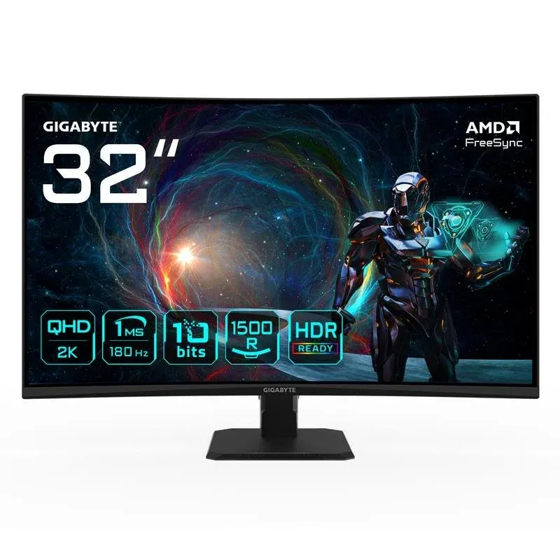 Monitor Gigabyte GS32QCA 31.5" QHD 180Hz VA Curvo FreeSync HDR