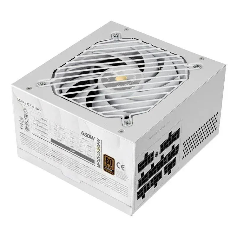 Fonte Alimentação Fonte de Alimentacao Mars Gaming MPB650SIM 650W Certificacao 80 Plus Bronze modular branca
