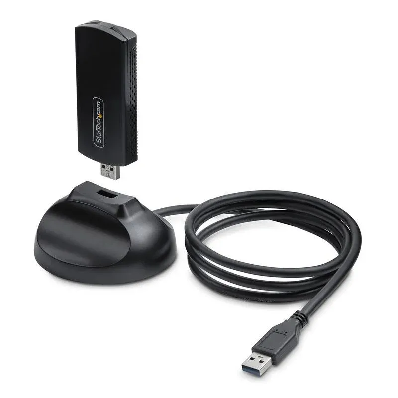 Placa de Rede Startech USB Wi-Fi 6E Tribanda 2402 Mbps Antena Dobrável