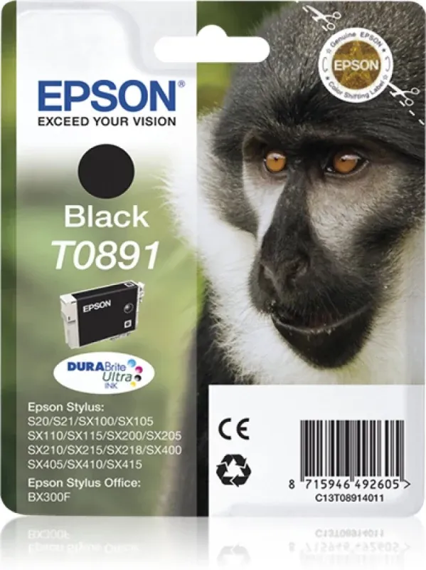 Tinteiro Epson Original T0891 DURABrite Ultra Preto