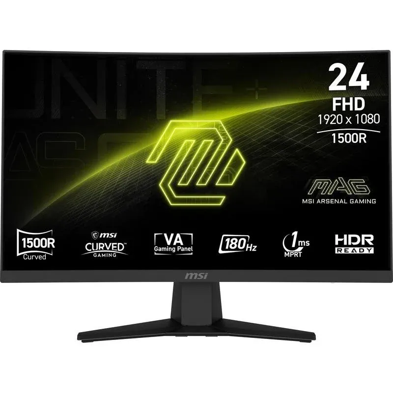 Monitor MSI MAG 244CDE 23,6" FullHD 180Hz VA Curvo 1ms Sem Molduras