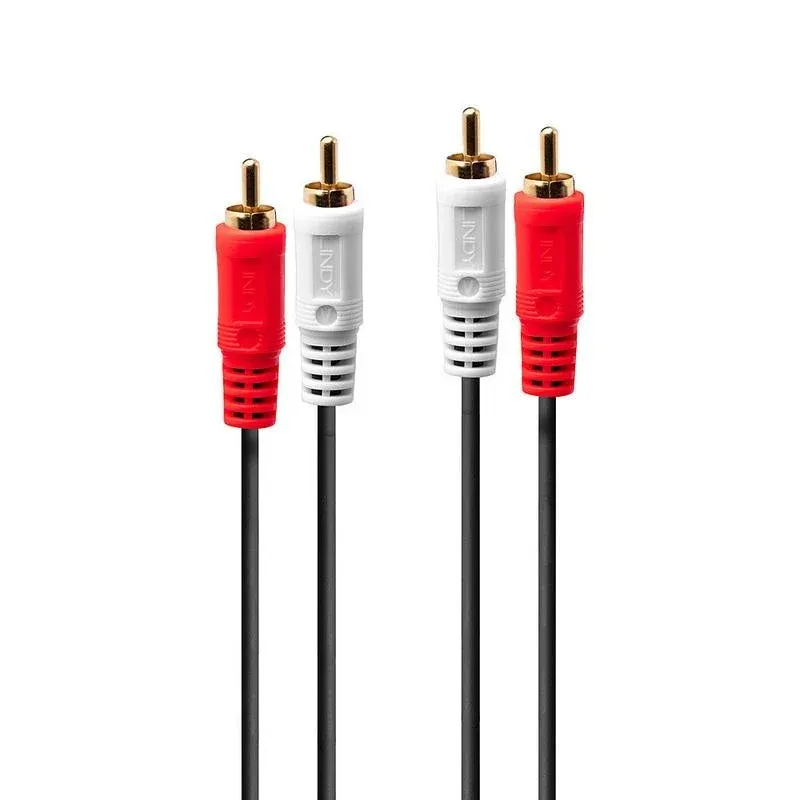 Cabo de Áudio Lindy 35663 2x RCA Macho a 2x RCA Macho 5 m Preto Vermelho Branco