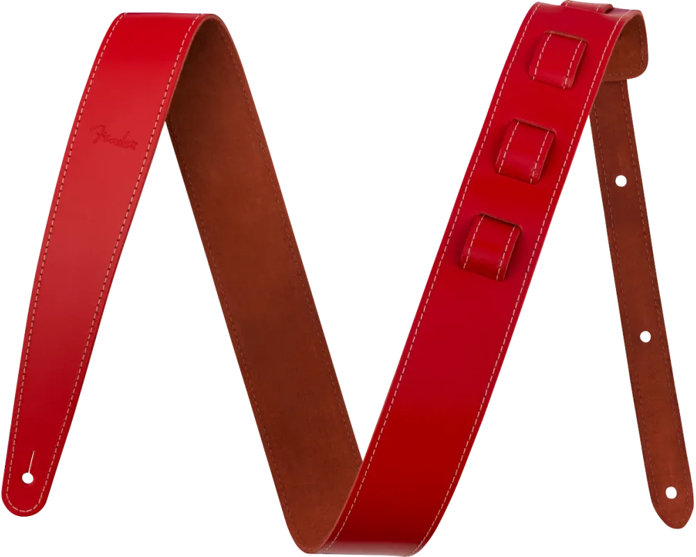 Fender Essentials Leather Strap RD Red