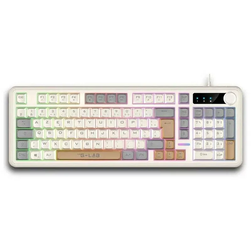 Teclado The G-Lab Keyz Caesium EX compacto membrana RGB AZERTY francês roda de volume