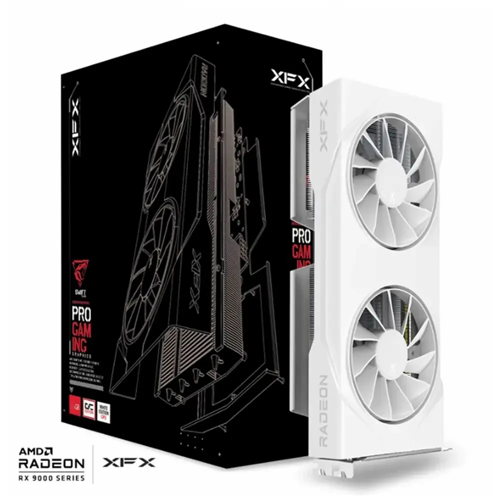 Placa Gráfica XFX AMD Radeon RX 9060 XT RDNA 4 Swift OC White Gaming Edition 8GB GDDR6