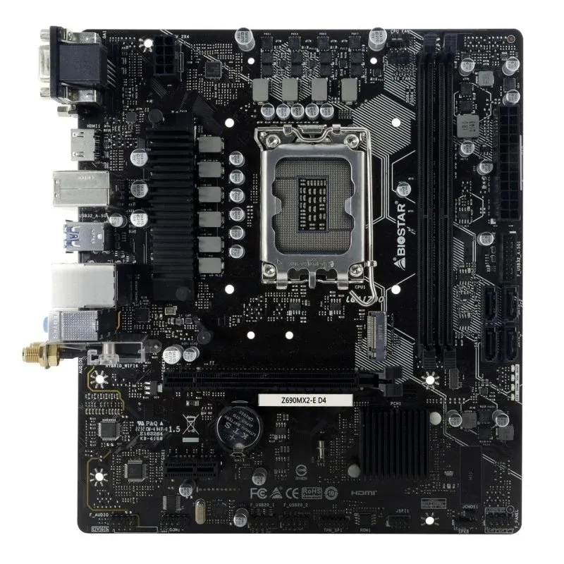 Motherboard Biostar Z690MX2-E D4 Z690 LGA1700 DDR4 micro ATX 2.5GbE RAID