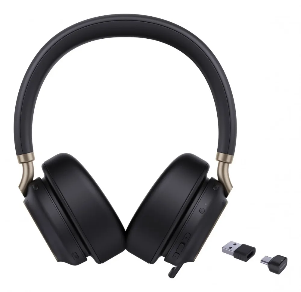 Auriculares Yealink BH76 Plus sem fios Bluetooth com Cancelamento de Ruído, Microfone e carregamento sem fios, preto