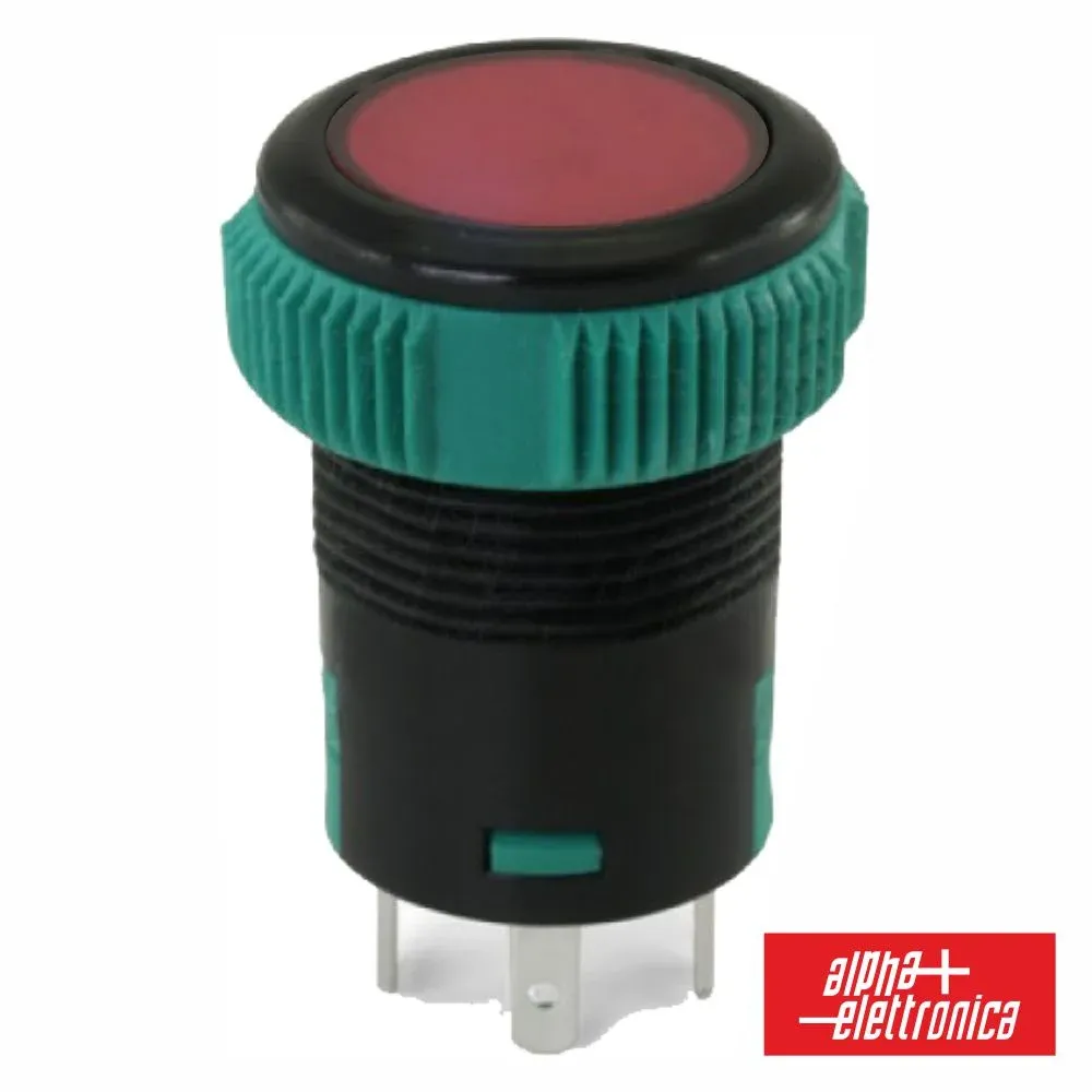 Pulsador Redondo Spst Off-(On) 12v Vermelho C/ Luz Ip67