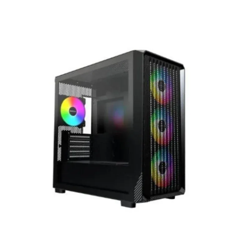 MONTECH X5M Black Torre Gaming ATX com 4x Ventoinhas 120mm ARGB, Vidro Temperado e USB-C