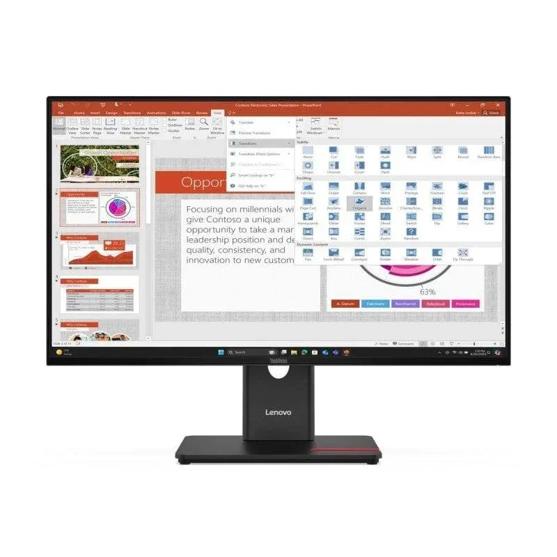 Monitor Lenovo ThinkVision T27-40 27" FullHD 120Hz IPS Ajuste de Altura USB 3.2