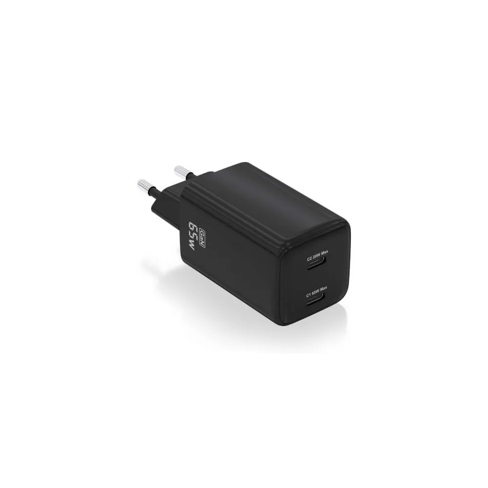 Aisens Carregador de parede USB-A e USB-C ASCH-65W2P040-BK