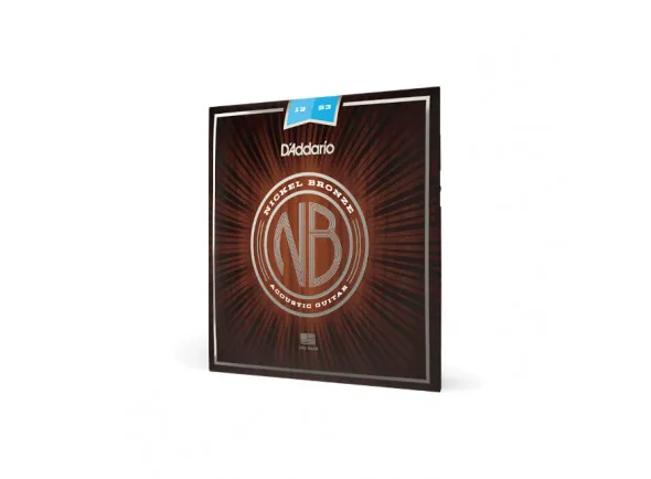 D'Addario NB1253 12-53 Light, Nickel Bronze Acoustic Guitar Strings