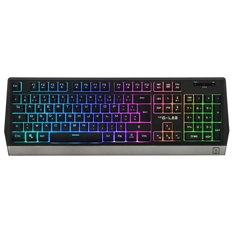 Teclado The G-Lab Keyz Tungsten membrana sem fios AZERTY retroiluminado RGB