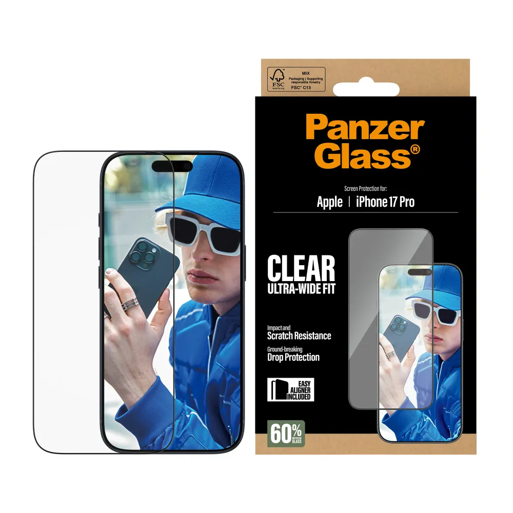 Película de Vidro PANZERGLASS Ultra-Wide Fit iPhone 17 Pro / 18 Pro