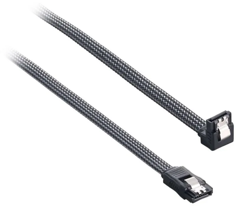 Cabo SATA III 90º CableMod ModMesh 60cm - Carbono